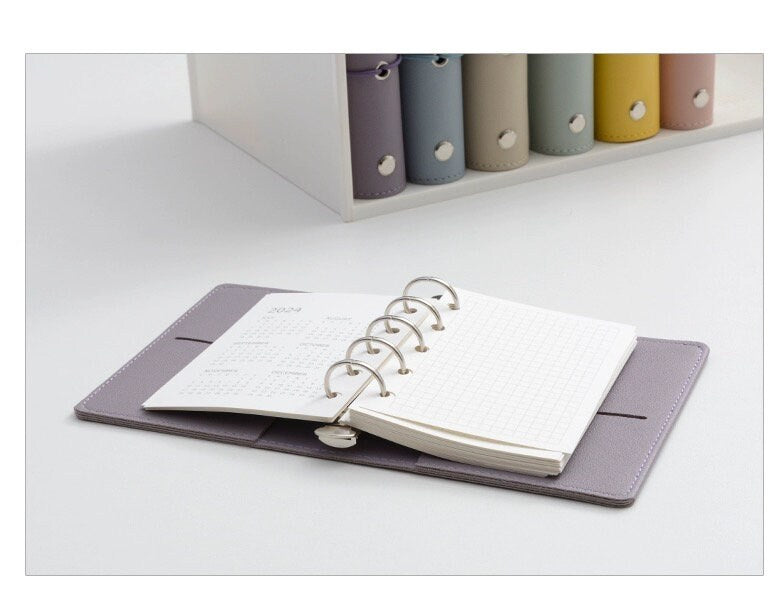 M5 A8 Vegan Leather 5 Ring Binder Cover | Daily Weekly Monthly Planners | Journal Diary Agenda Notebook | Cute School Office Stationery