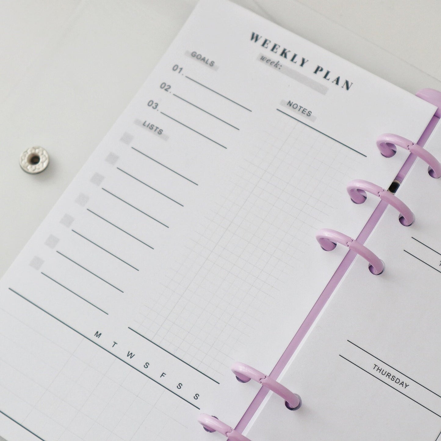Printed Undated Weekly Planner Inserts | 20 Sheets | wo2p | Personal A5 A6 | 6 Rings Planner | Binder Refills