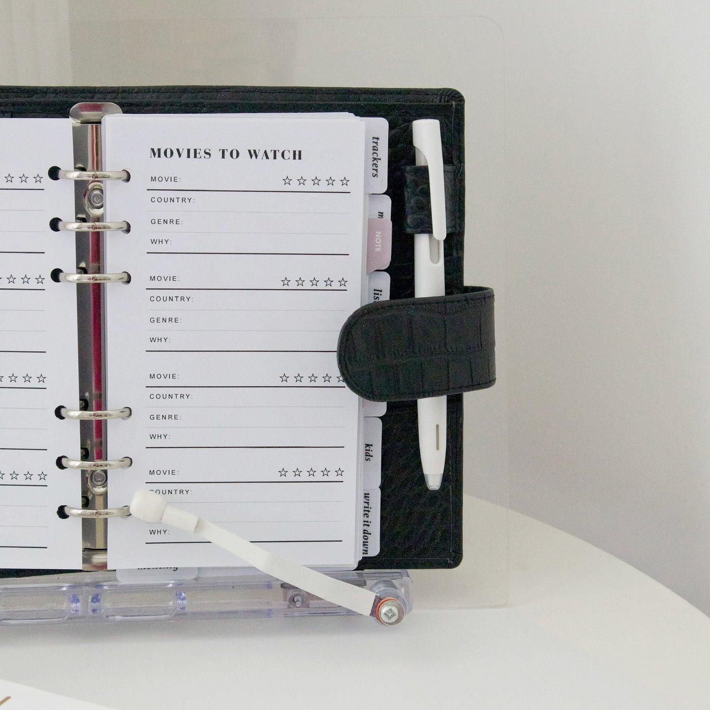 Books and Movies Planner Inserts | 20 Sheets | Personal A5 A6 | 6 Rings Planner | Binder Refills