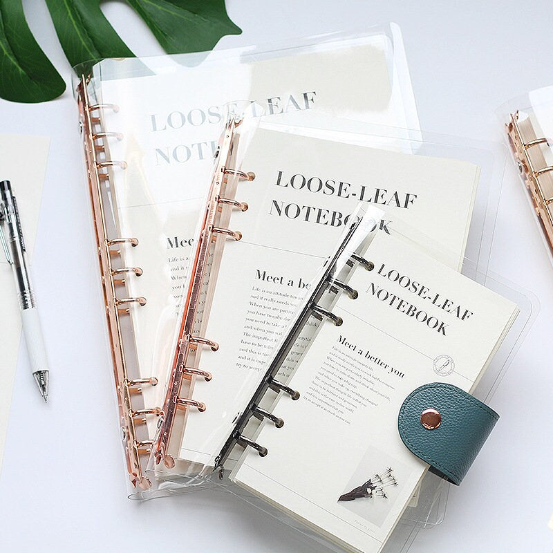 2025 Clear Binder Planner | PVC Plastic Binder | A5 B5 Personal Size | 6 Ring Binder