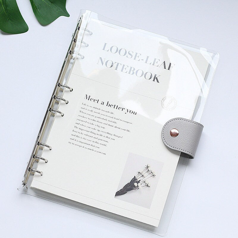 2025 Clear Binder Planner | PVC Plastic Binder | A5 B5 Personal Size | 6 Ring Binder