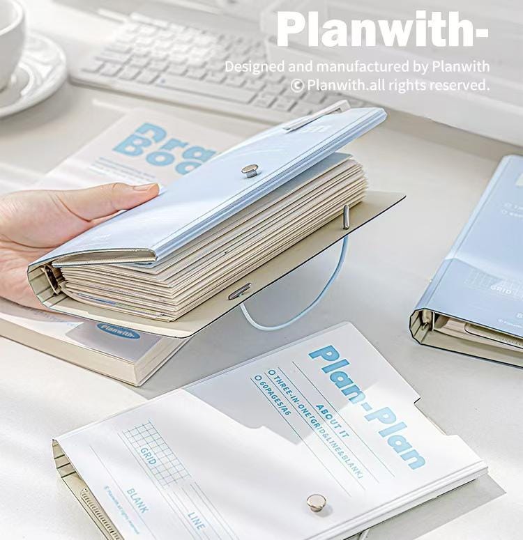 Stylish A6 Pocket Trifold Binder Notebook Planner Cover | 6 Ring Binder | 2024 Planner Organizer | A6 Folder | Lose Leaf Binder