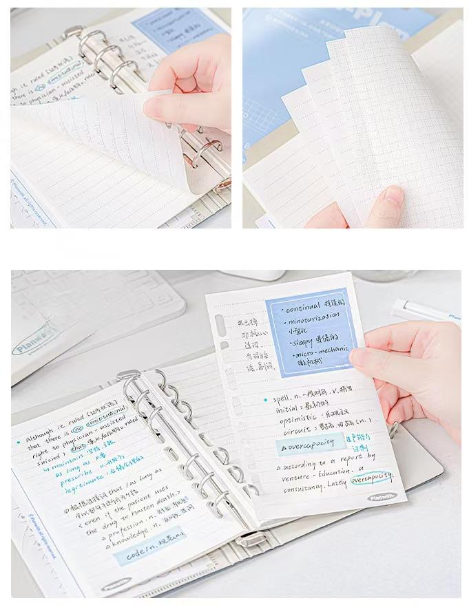 Stylish A6 Pocket Trifold Binder Notebook Planner Cover | 6 Ring Binder | 2024 Planner Organizer | A6 Folder | Lose Leaf Binder