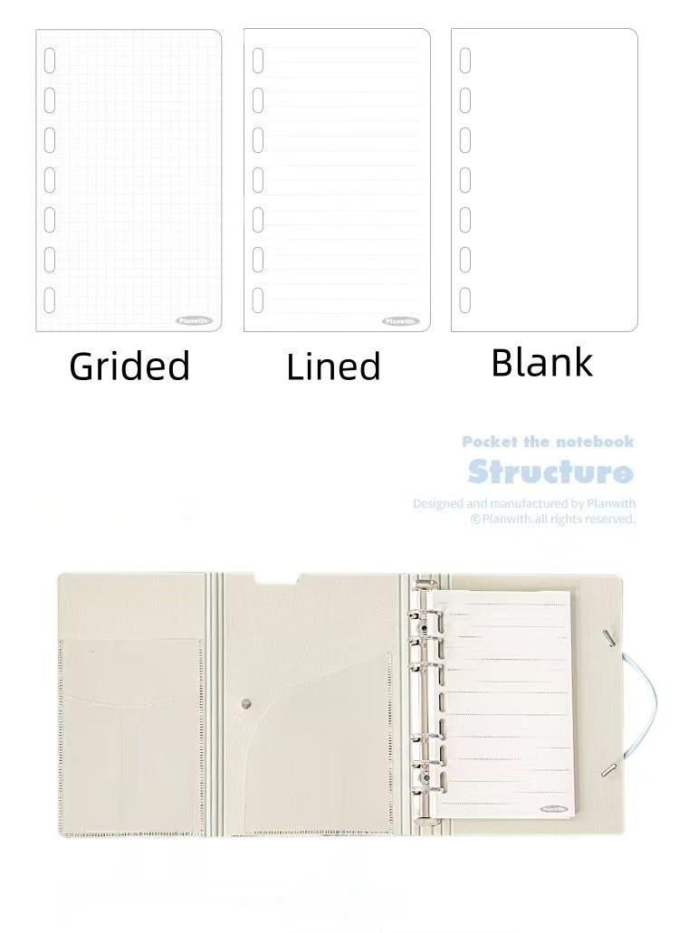 Stylish A6 Pocket Trifold Binder Notebook Planner Cover | 6 Ring Binder | 2024 Planner Organizer | A6 Folder | Lose Leaf Binder