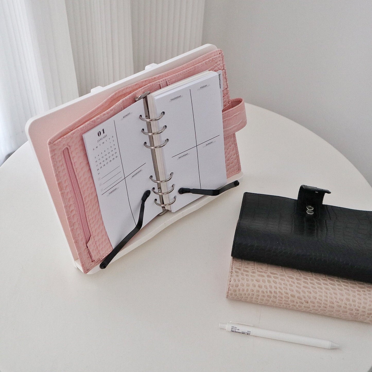2024 Croc Genuine Leather Personal Planner Cover | Medium Personal Binder | Planner Cover | Planner Agenda Journal Organizer