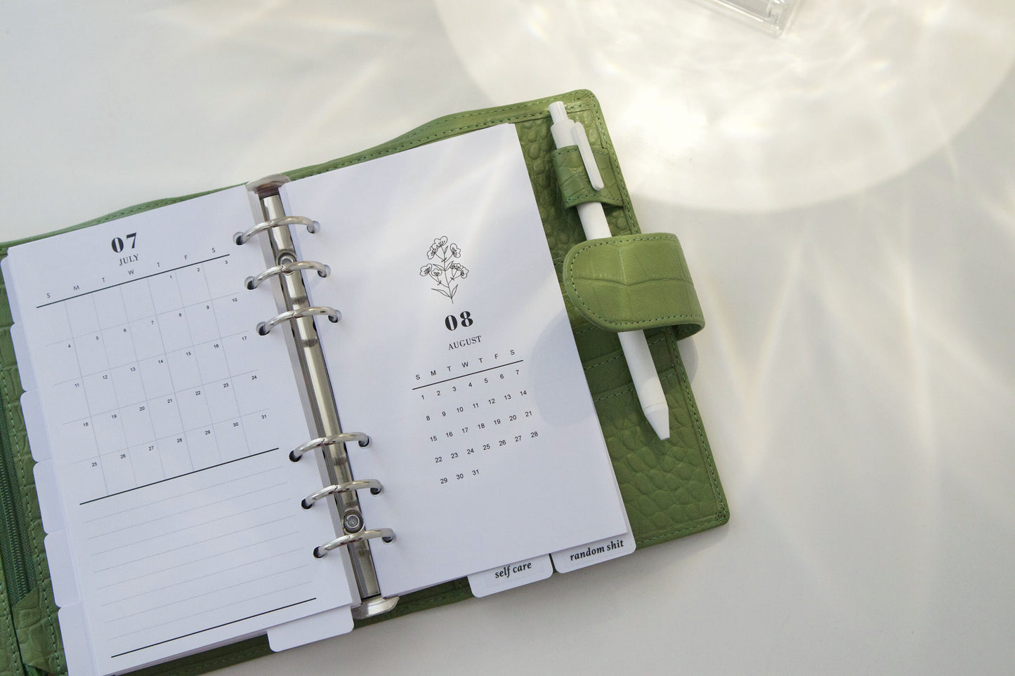 2024 Croc Genuine Leather Personal Planner Cover | Medium Personal Binder | Planner Cover | Planner Agenda Journal Organizer