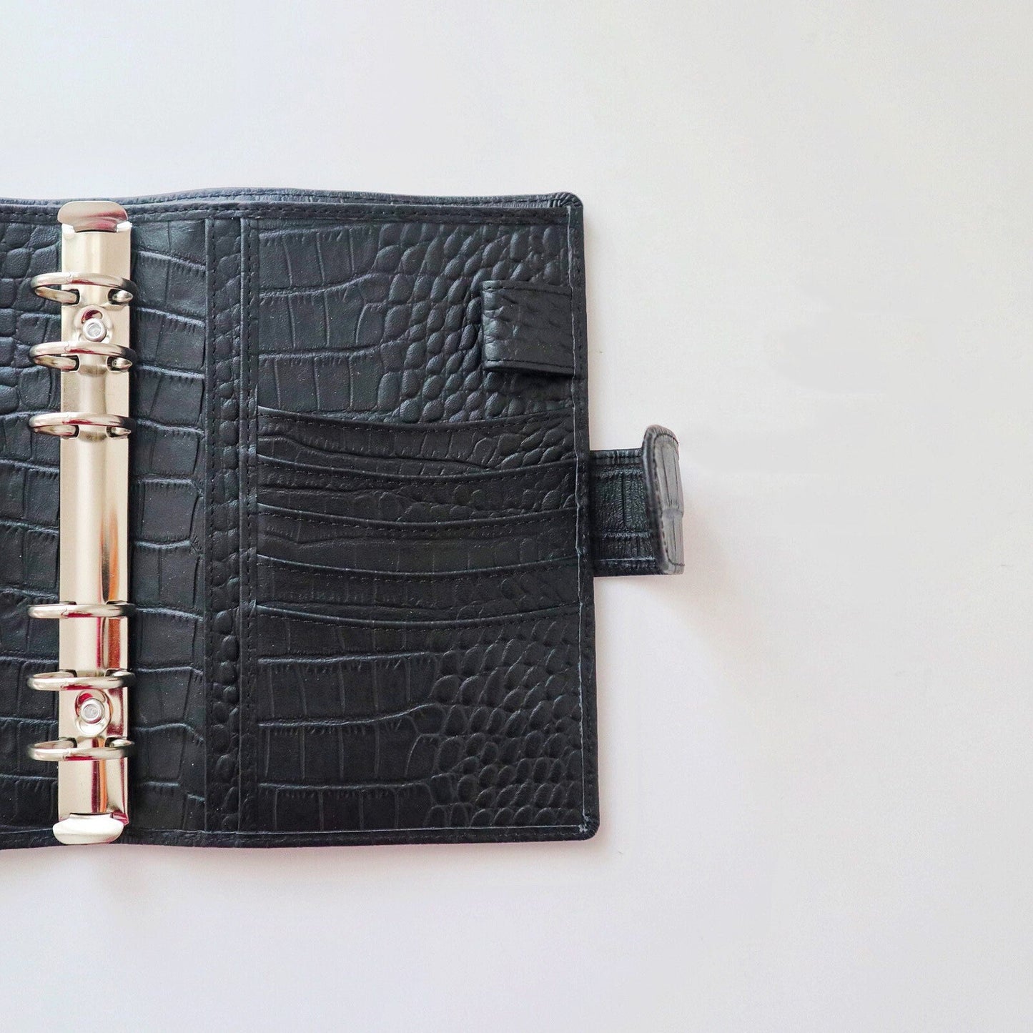 2024 Croc Genuine Leather Personal Planner Cover | Medium Personal Binder | Planner Cover | Planner Agenda Journal Organizer
