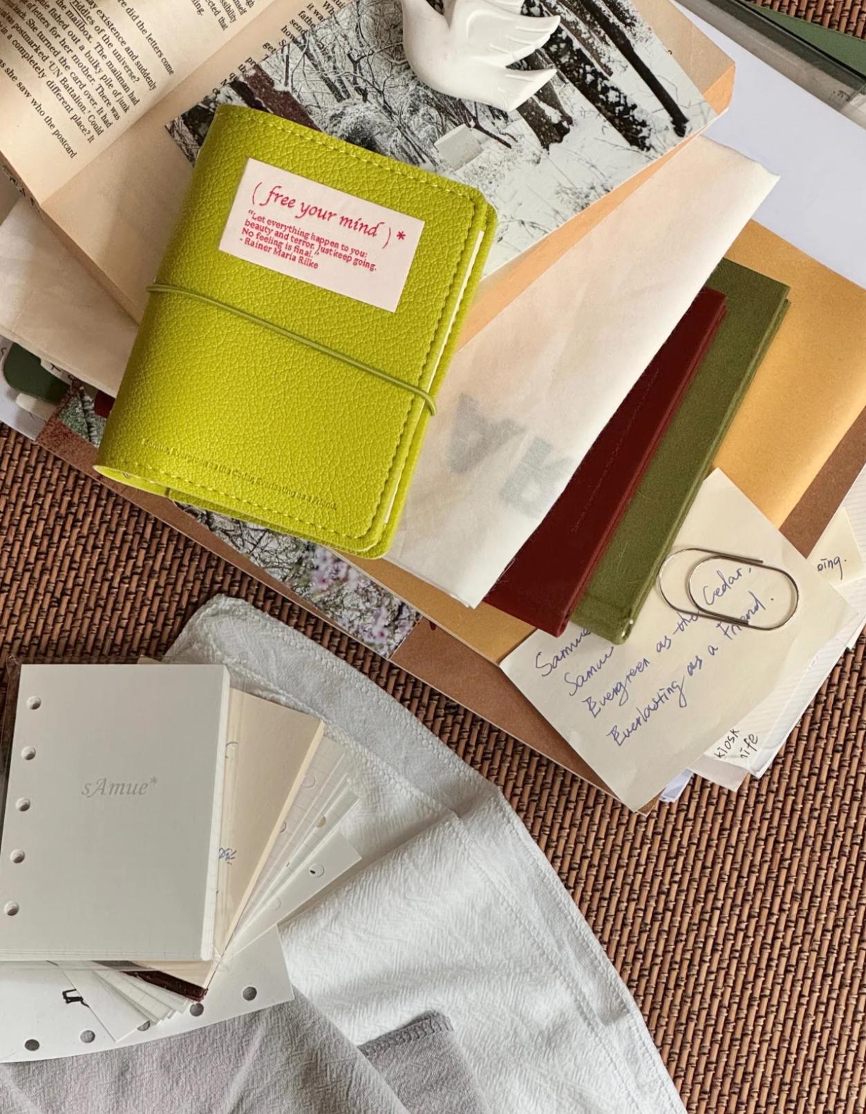 M5 A8 Portable Vegan Leather 5 Ring Binder Planner | Mini Loose Leaf Binder | Daily Weekly Monthly Planner Journal | 2025 Refillable Planner