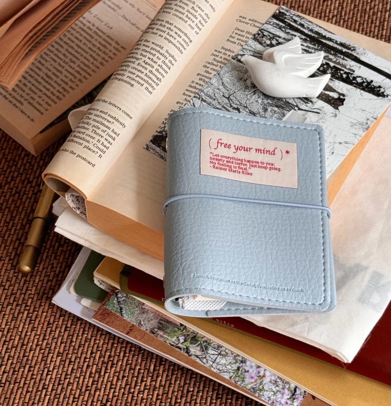 M5 A8 Portable Vegan Leather 5 Ring Binder Planner | Mini Loose Leaf Binder | Daily Weekly Monthly Planner Journal | 2025 Refillable Planner