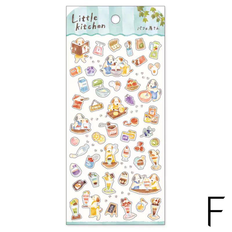 Mind Wave Cute Japanese Stickers | Animal Little Kitchen Cooking Cake Food Decorative Stickers | Planner Journal Collage DIY Bujo Supplies