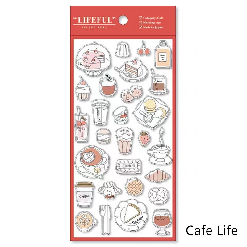 Mind Wave Lifefu Japanesel Stickers | Travel Flower Coffee Study Room Cosme Decorative Stickers | Junk Journal Collage Scrapbooking Supplies