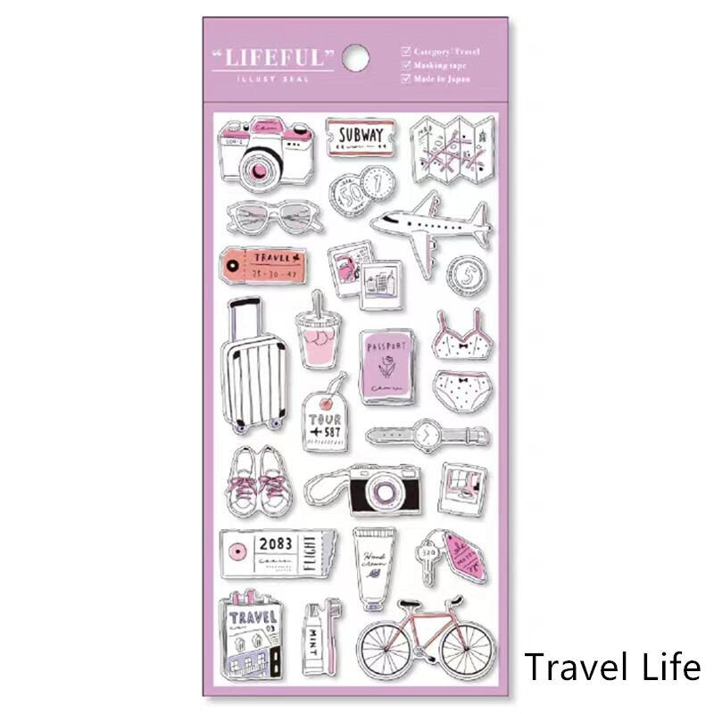 Mind Wave Lifefu Japanesel Stickers | Travel Flower Coffee Study Room Cosme Decorative Stickers | Junk Journal Collage Scrapbooking Supplies