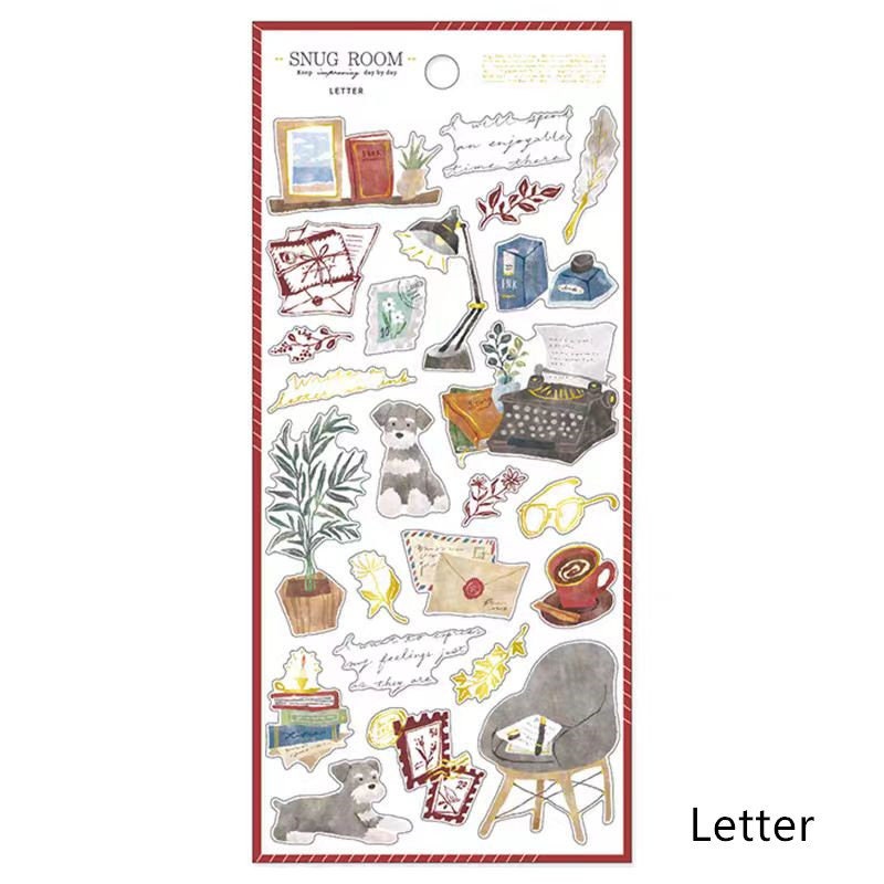 Mind Wave Snug Room Japanese Stickers | Coffee Bread Flower Book Home Decorative Stickers | Cute Planner Journal Collage DIY Supplies