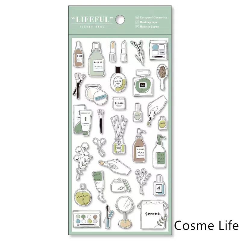 Mind Wave Lifefu Japanesel Stickers | Travel Flower Coffee Study Room Cosme Decorative Stickers | Junk Journal Collage Scrapbooking Supplies