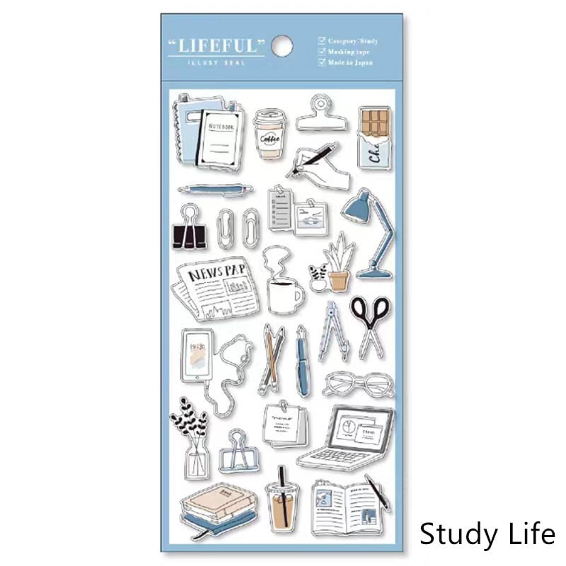 Mind Wave Lifefu Japanesel Stickers | Travel Flower Coffee Study Room Cosme Decorative Stickers | Junk Journal Collage Scrapbooking Supplies