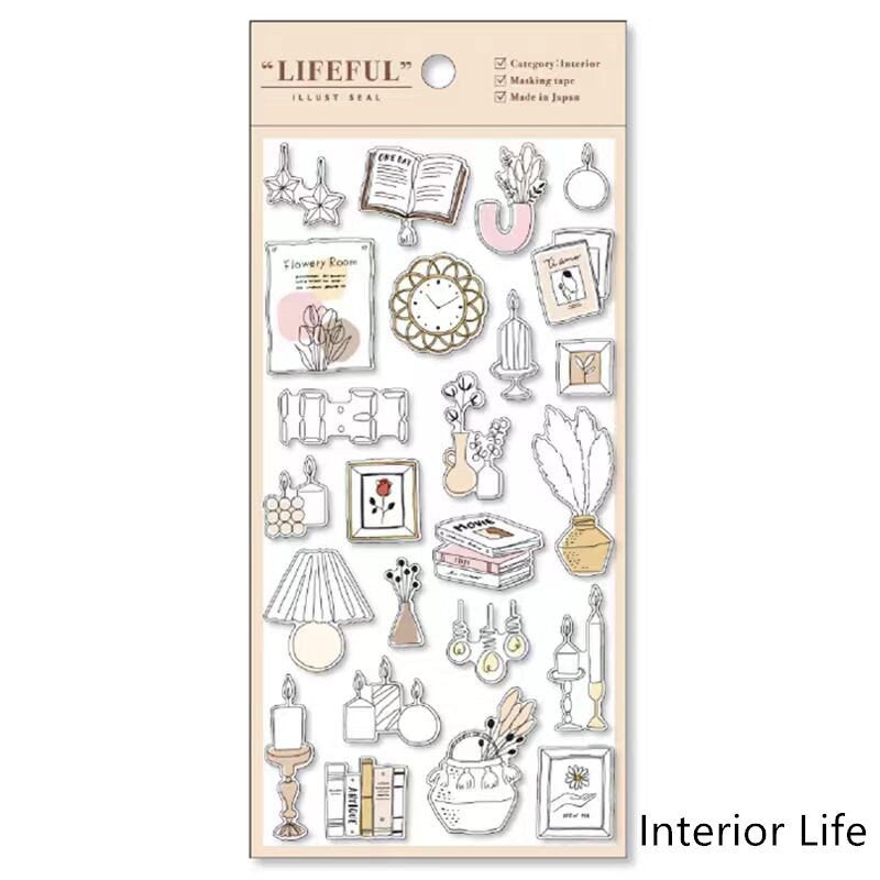 Mind Wave Lifefu Japanesel Stickers | Travel Flower Coffee Study Room Cosme Decorative Stickers | Junk Journal Collage Scrapbooking Supplies