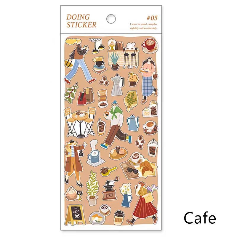 Mind Wave Doing Series Japanese Stickers | Cafe Travel Study Shopping Decorative Stickers | Planner Journal Collage DIY Supplies