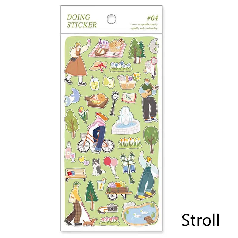 Mind Wave Doing Series Japanese Stickers | Cafe Travel Study Shopping Decorative Stickers | Planner Journal Collage DIY Supplies