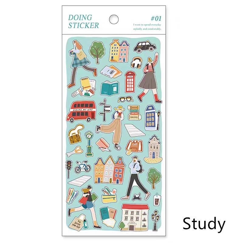 Mind Wave Doing Series Japanese Stickers | Cafe Travel Study Shopping Decorative Stickers | Planner Journal Collage DIY Supplies