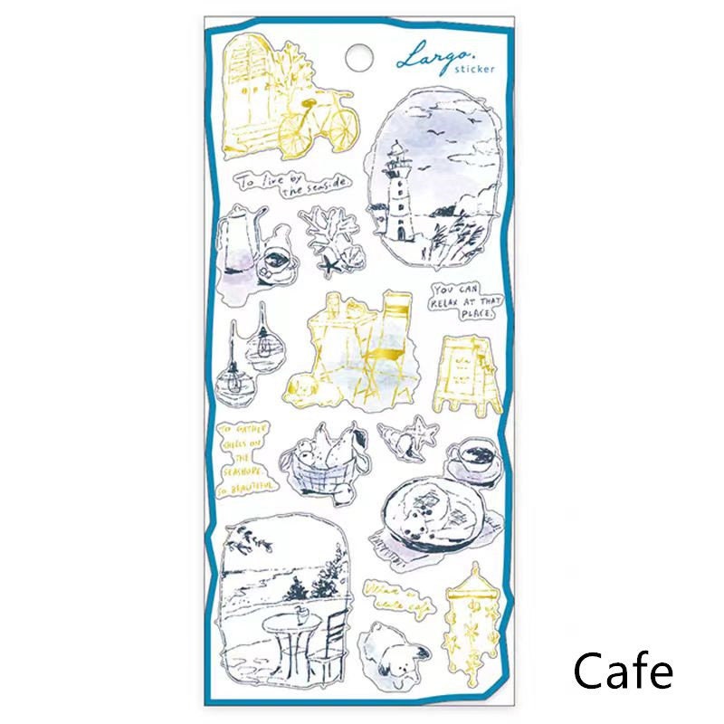 Mind Wave Japanese Handdrawn Stickers | Japanese Stickers Stationery | Life Coffee Planner Decorative Stickers | Journal Collage Supplies