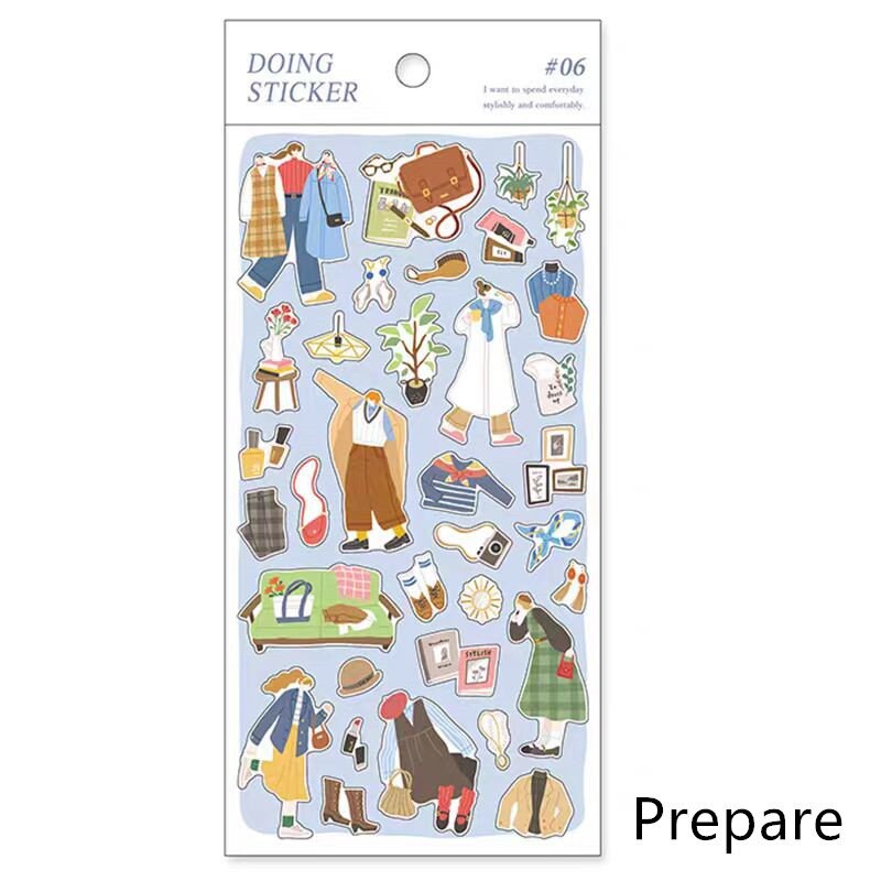 Mind Wave Doing Series Japanese Stickers | Cafe Travel Study Shopping Decorative Stickers | Planner Journal Collage DIY Supplies