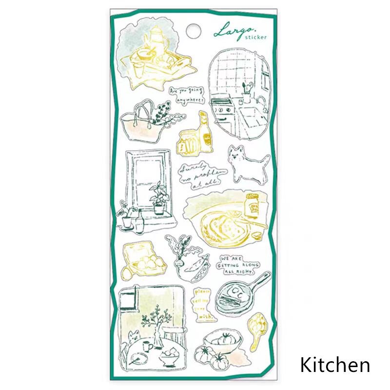 Mind Wave Japanese Handdrawn Stickers | Japanese Stickers Stationery | Life Coffee Planner Decorative Stickers | Journal Collage Supplies