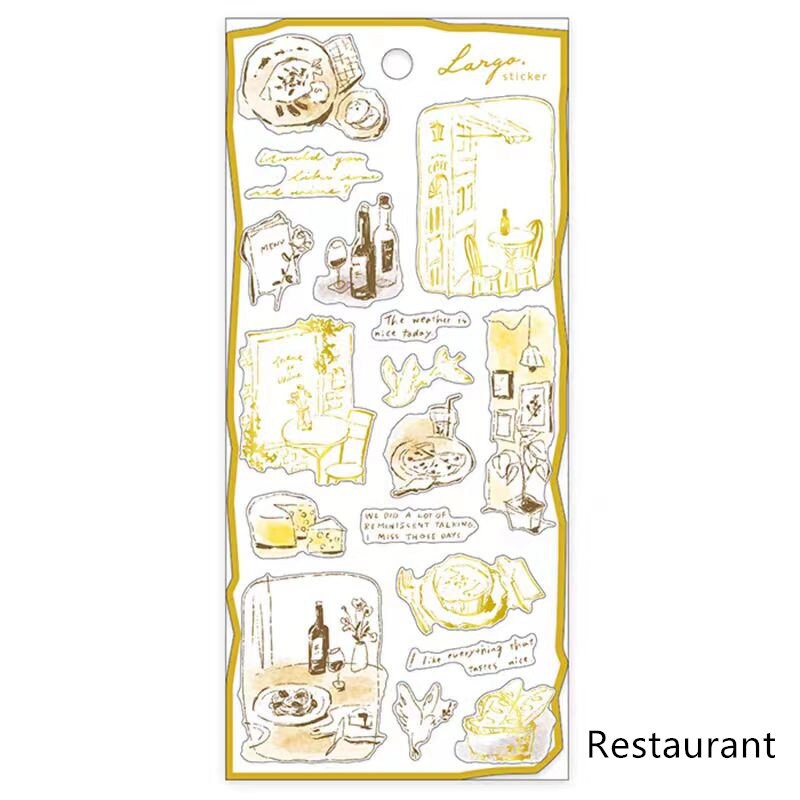 Mind Wave Japanese Handdrawn Stickers | Japanese Stickers Stationery | Life Coffee Planner Decorative Stickers | Journal Collage Supplies