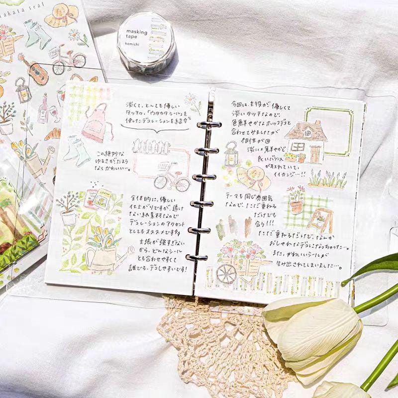 Mind Wave Drawing Life Japanese Stickers | Fashion Flower Food Travel Room Animal Decorative Stickers | Planner Journal Collage Supplies