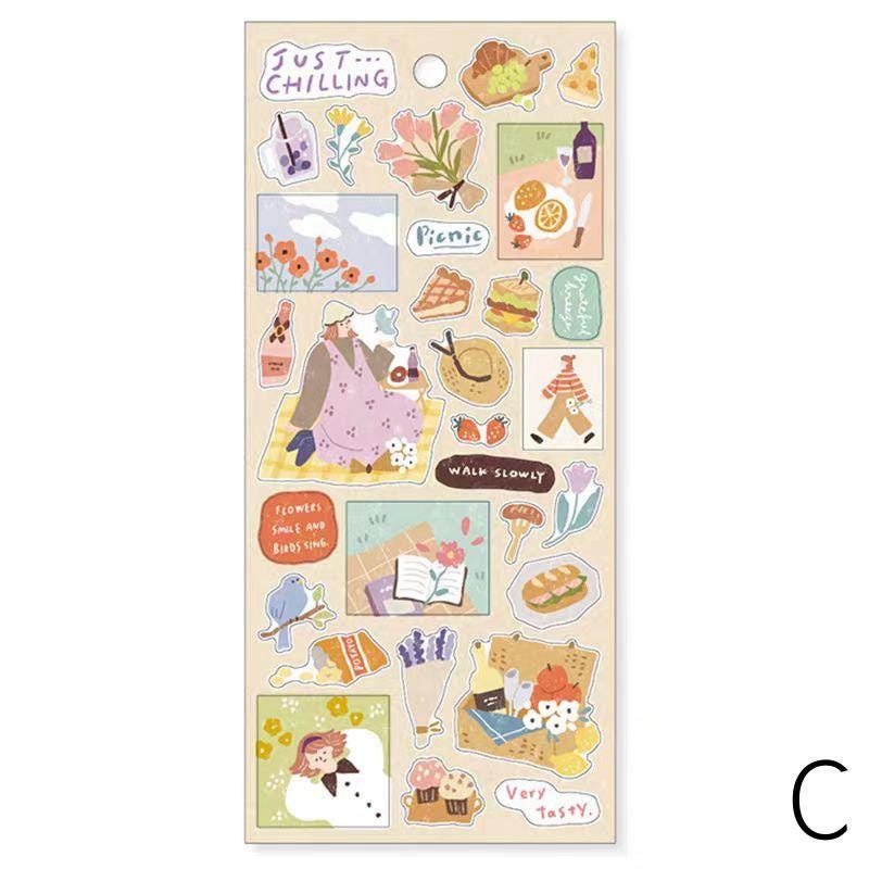 Mind Wave Cute Life Food Japanese Stickers | Coffee Bread Dessert Dinner Life Decorative Stickers | Planner Journal Collage DIY Supplies
