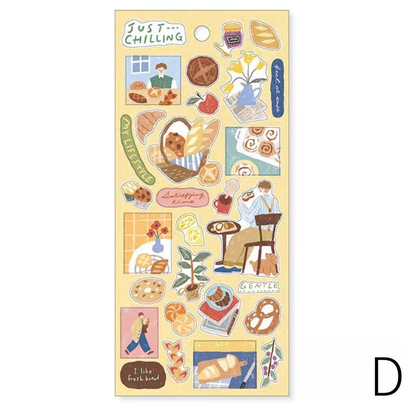 Mind Wave Cute Life Food Japanese Stickers | Coffee Bread Dessert Dinner Life Decorative Stickers | Planner Journal Collage DIY Supplies