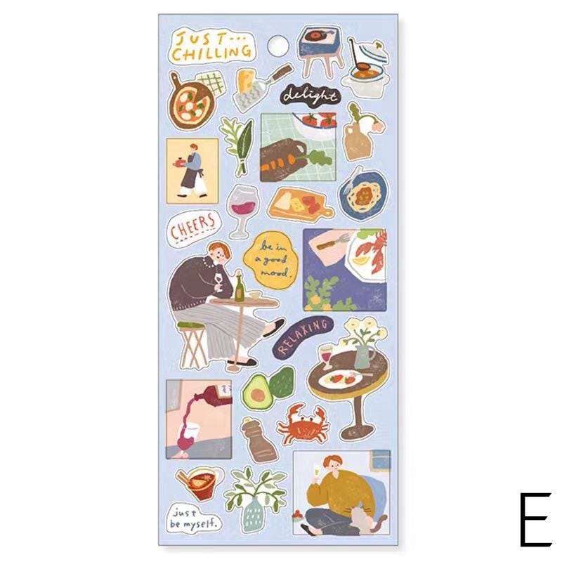Mind Wave Cute Life Food Japanese Stickers | Coffee Bread Dessert Dinner Life Decorative Stickers | Planner Journal Collage DIY Supplies