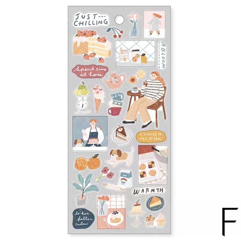 Mind Wave Cute Life Food Japanese Stickers | Coffee Bread Dessert Dinner Life Decorative Stickers | Planner Journal Collage DIY Supplies