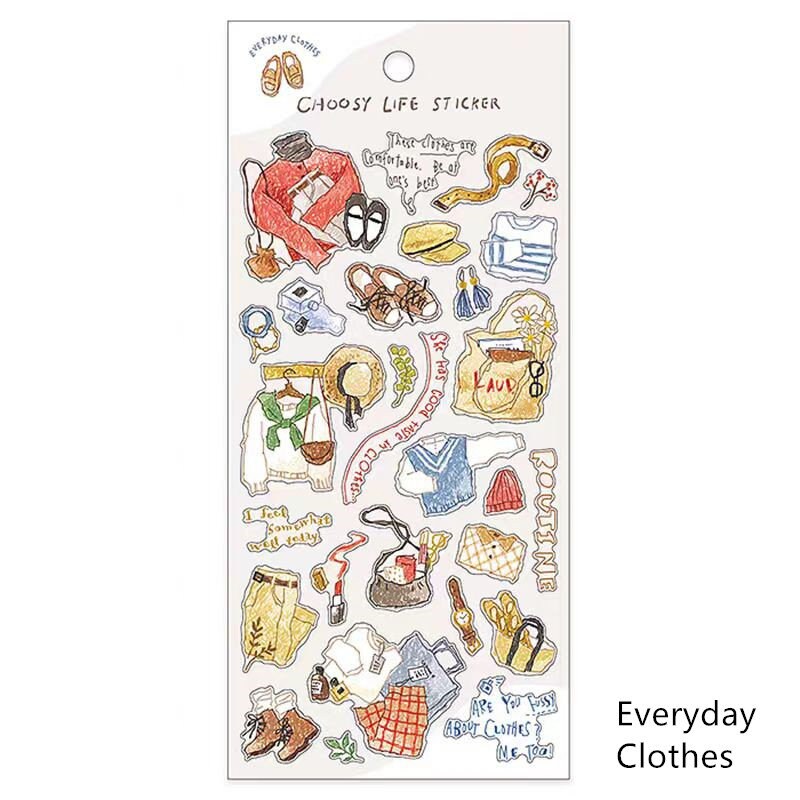 Mind Wave Chooosy Life Japanese Stickers | Coffee Bake Bread Cake Stationery Decorative Stickers | Planner Journal Collage DIY Bujo Supplies