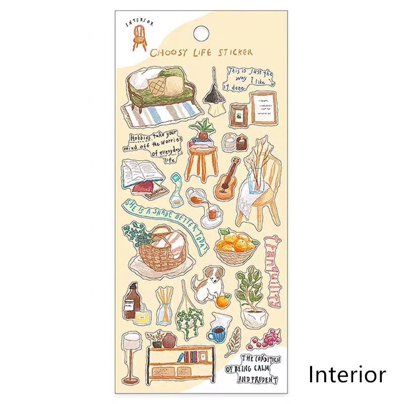 Mind Wave Chooosy Life Japanese Stickers | Coffee Bake Bread Cake Stationery Decorative Stickers | Planner Journal Collage DIY Bujo Supplies