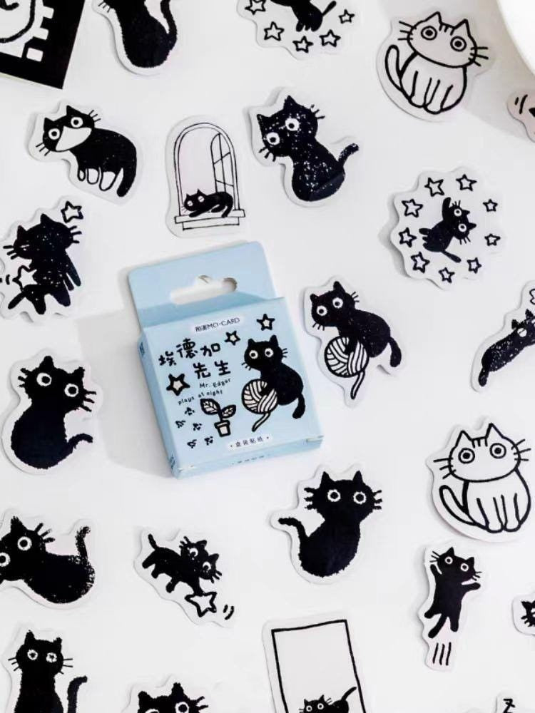 45pcs Cute Cat Sticker Pack / Junk Journal Stickers / Planner Sticker Set / Scrapbooking Kids Craft Supplies