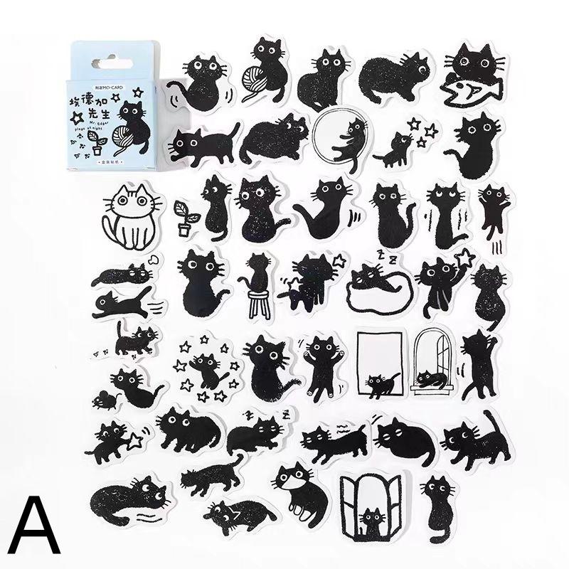 45pcs Cute Cat Sticker Pack / Junk Journal Stickers / Planner Sticker Set / Scrapbooking Kids Craft Supplies