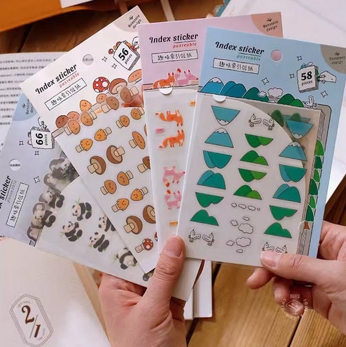 Cute Animal Index Sticker | Page Flags | Page Markers | Sticky Tabs | Planner Accessory Supplies