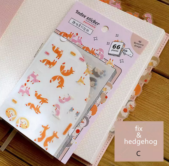 Cute Animal Index Sticker | Page Flags | Page Markers | Sticky Tabs | Planner Accessory Supplies