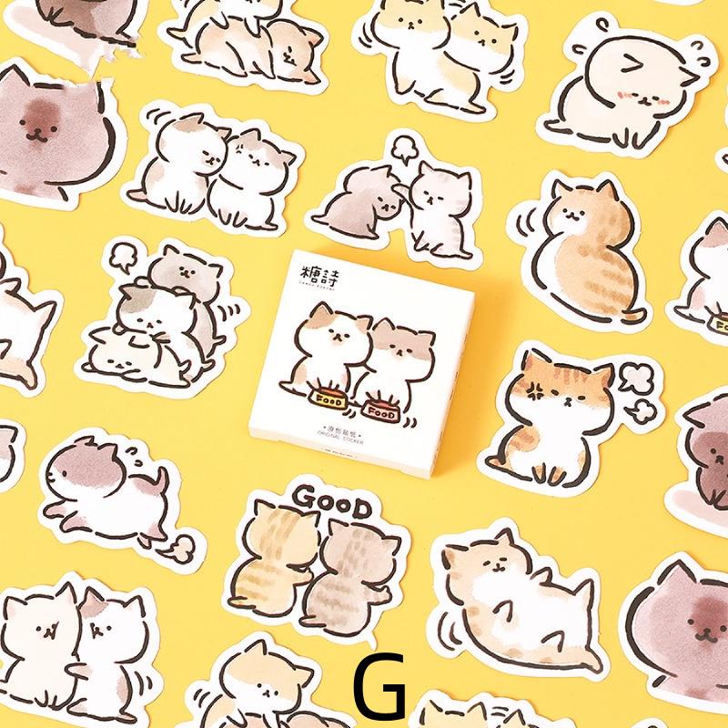 45pcs Cute Cat Sticker Pack / Junk Journal Stickers / Planner Sticker Set / Scrapbooking Kids Craft Supplies