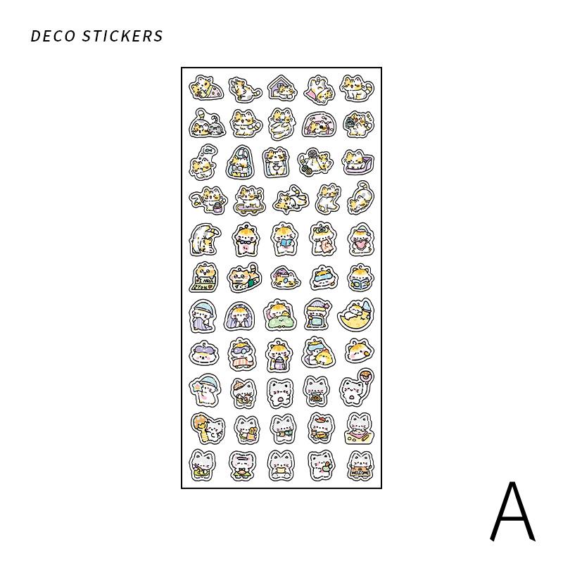 Mini Cat Dog Panda Rabbit Sticker | Cute Animal Stickers | Kawaii Animal Planner Stickers Junk Journal Scrapbooking Supplies