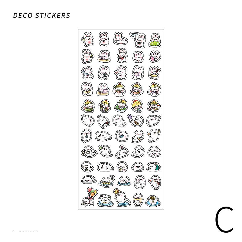 Mini Cat Dog Panda Rabbit Sticker | Cute Animal Stickers | Kawaii Animal Planner Stickers Junk Journal Scrapbooking Supplies