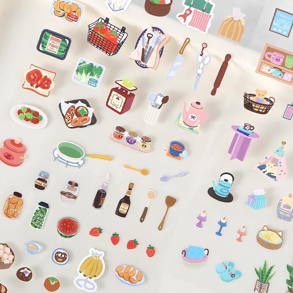Cute Mini Daily Life Decorative Stickers | Food Stationery Travel Home Office Aesthetics Stickers | Bujo Journal Planner Supplies