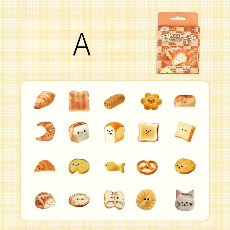 Cute Bread PET Sticker Pack | Bread Toast Bagel Stickers | Planner Sticker Set | Junk Journal | Die Cut Deco Stickers