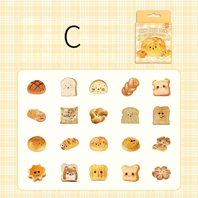 Cute Bread PET Sticker Pack | Bread Toast Bagel Stickers | Planner Sticker Set | Junk Journal | Die Cut Deco Stickers