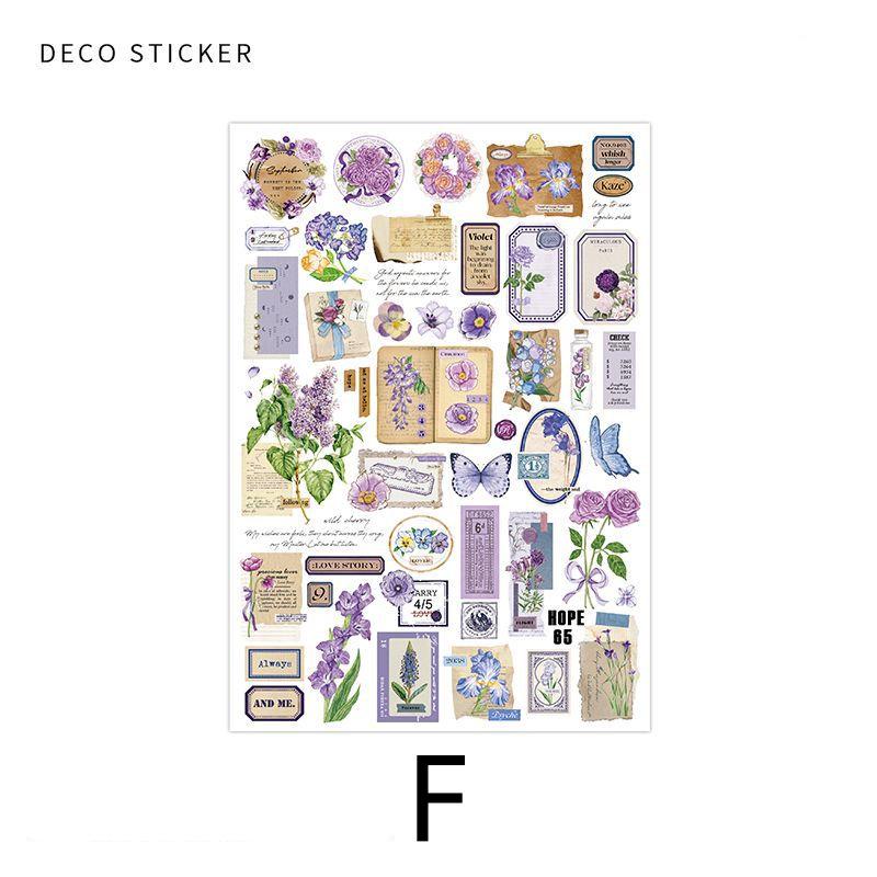 Retro Flower Butterfly Stickers | Planner Sticker Set|Junk Journal Bullet Journal Deco Stickers | Scrapbooking Collage Craft Supplies
