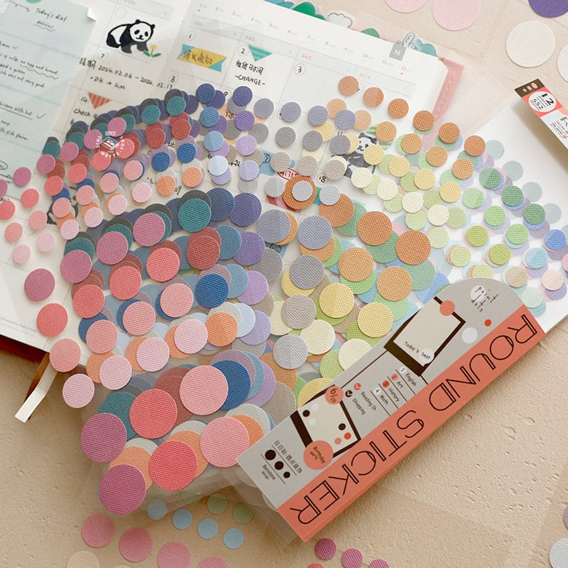 552pcs Dot Round Sticker Book | Functional Stickers | Planner Sticker Pack | Basic Stickers | Bujo Sticker kit