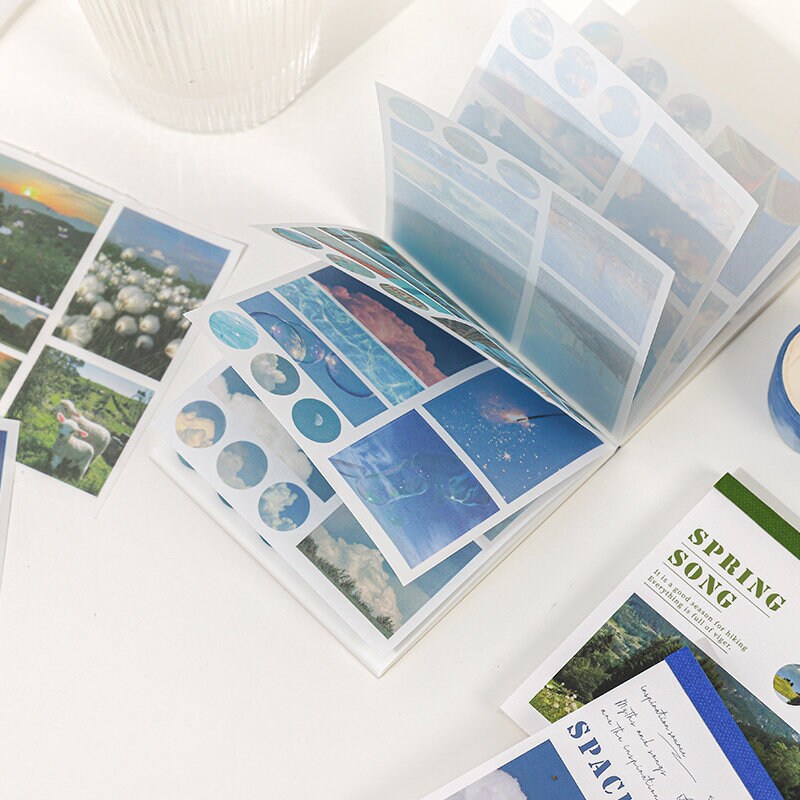 Ins Beautiful Scenery Sticker Book | Planner Sticker Kit | Junk Journal