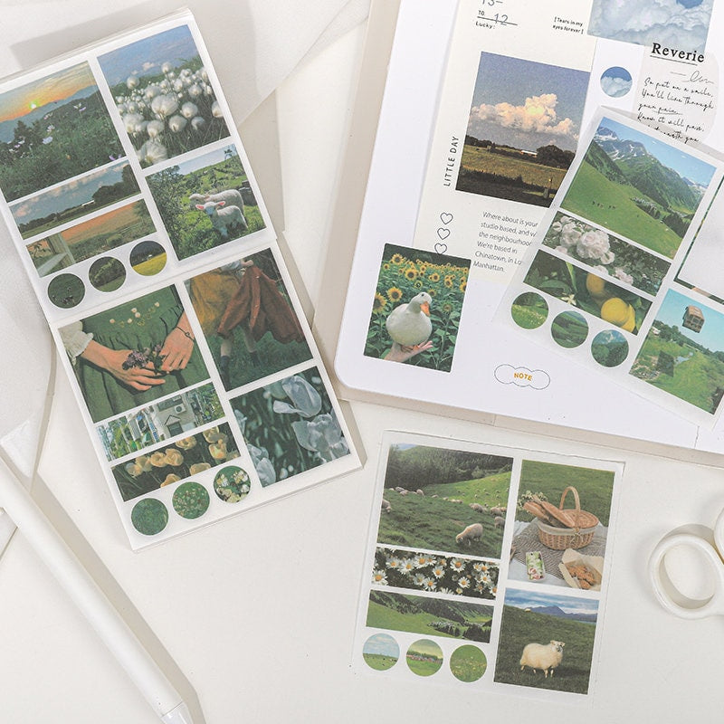 Ins Beautiful Scenery Sticker Book | Planner Sticker Kit | Junk Journal