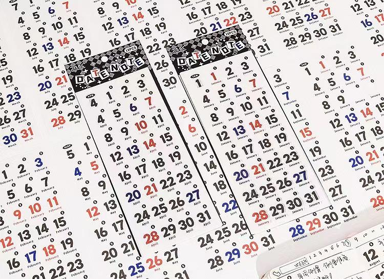 12 Sheets Date Daily Calendar Stickers | 2025 Calendar | Functional Sticker Pack | Planner Accessories | Bullet Journal Collage Supply