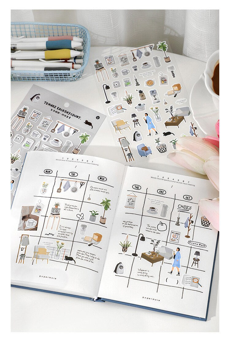 Objects of Daily Life Stickers / Stickers / Planner Sticker Set / Junk Journal / Die Cut Stickers